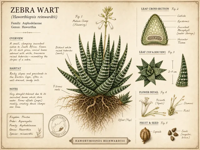 Zebra Wart (Haworthiopsis reinwardtii)