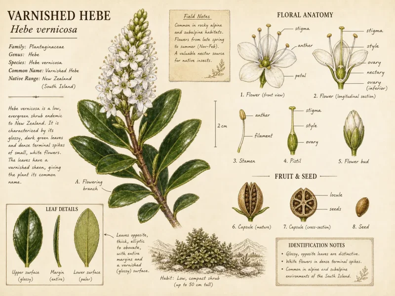 Varnished Hebe (Hebe vernicosa)