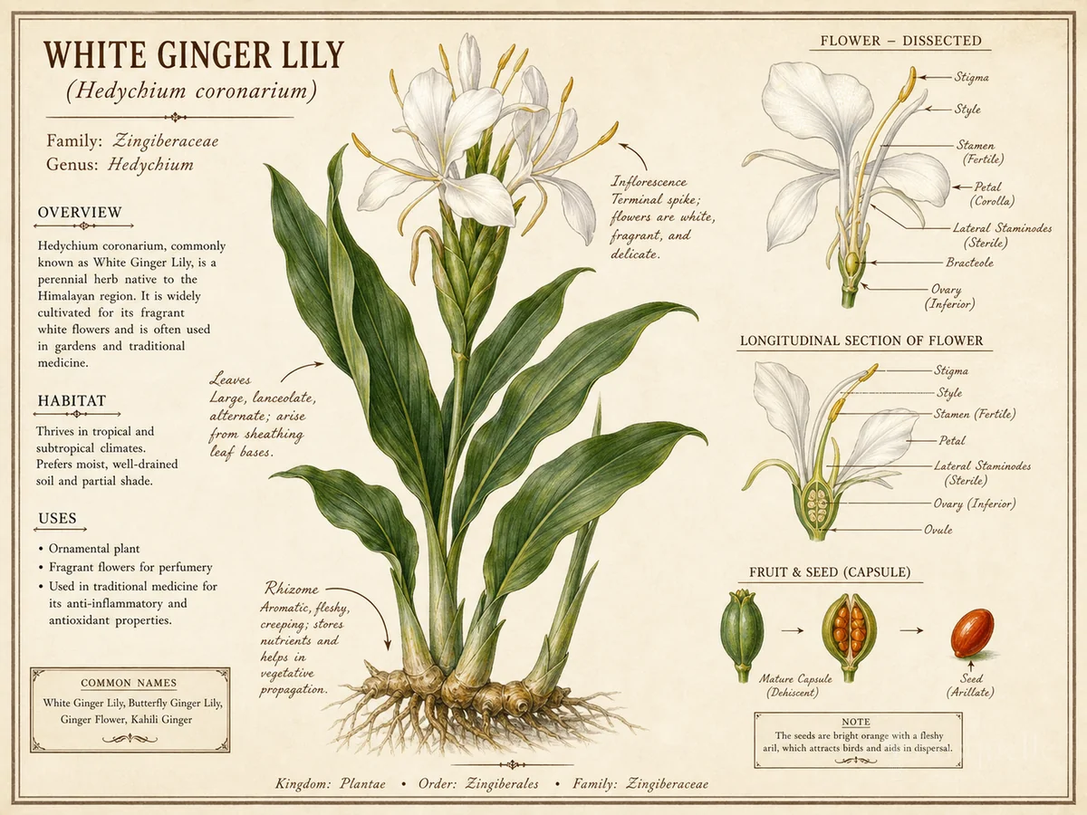 White Ginger Lily