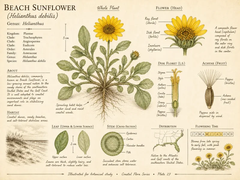 Beach Sunflower (Helianthus debilis)