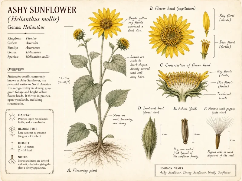 Ashy Sunflower (Helianthus mollis)