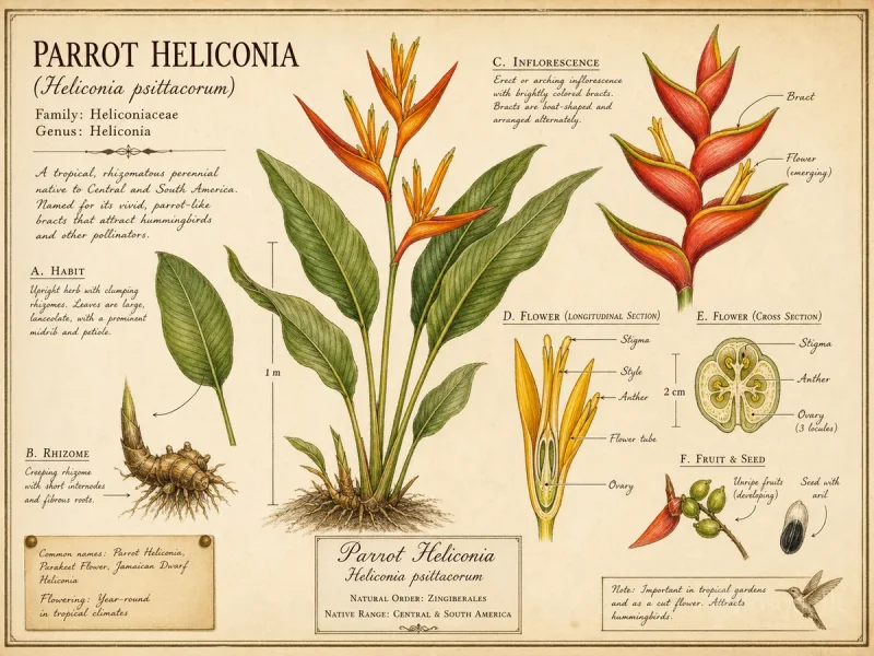 Parrot Heliconia (Heliconia psittacorum)
