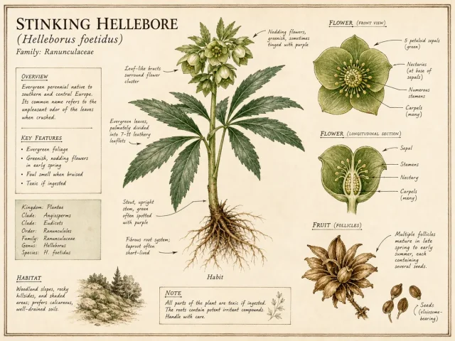 Stinking Hellebore (Helleborus foetidus)