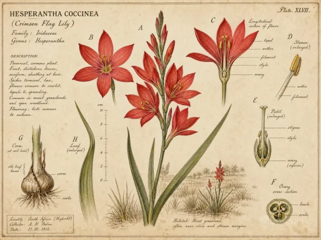 Crimson Flag Lily (Hesperantha coccinea)