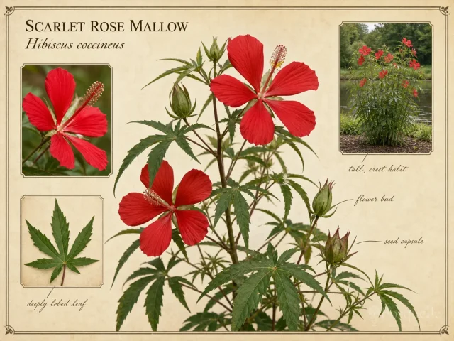 Scarlet Rose Mallow (Hibiscus coccineus)
