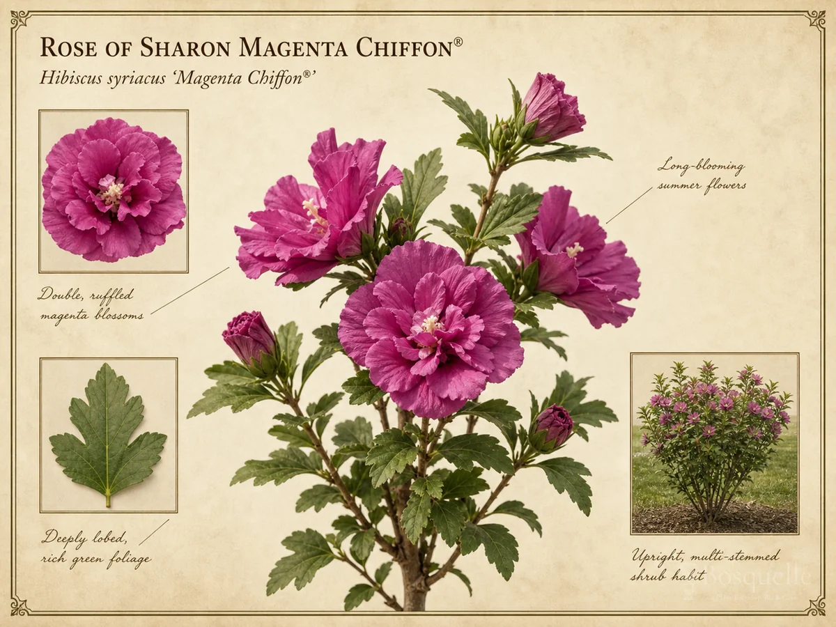 Rose of Sharon Magenta Chiffon® (Hibiscus syriacus Magenta Chiffon®)