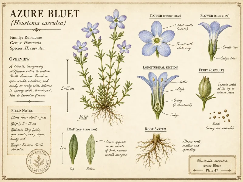Azure Bluet (Houstonia caerulea)