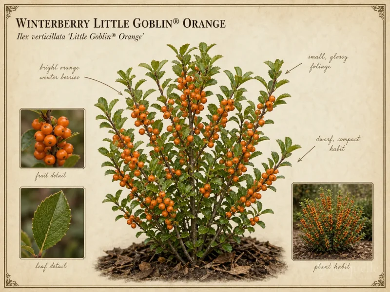 Winterberry Little Goblin® Orange (Ilex verticillata Little Goblin® Orange)