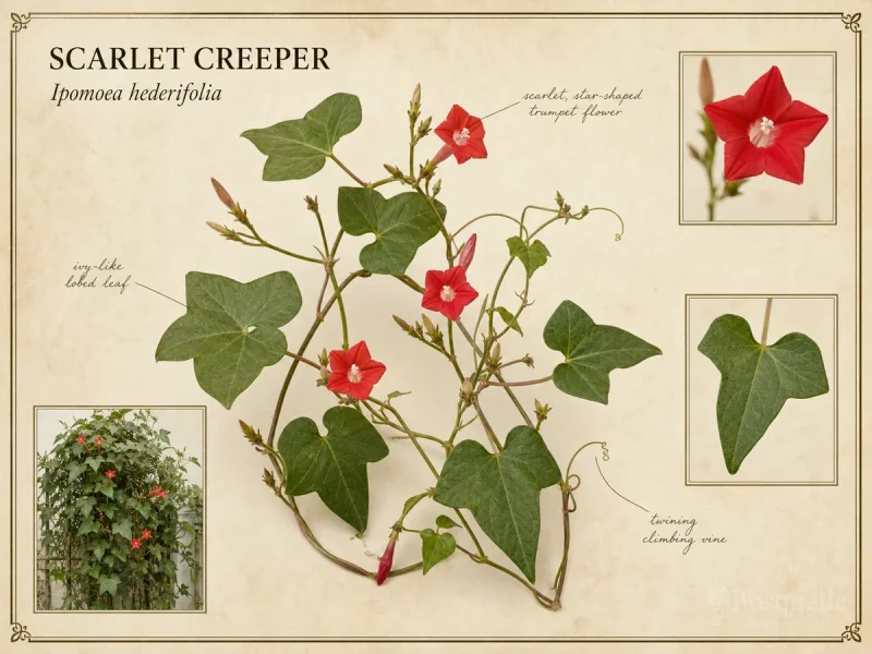 Scarlet Creeper (Ipomoea hederifolia)