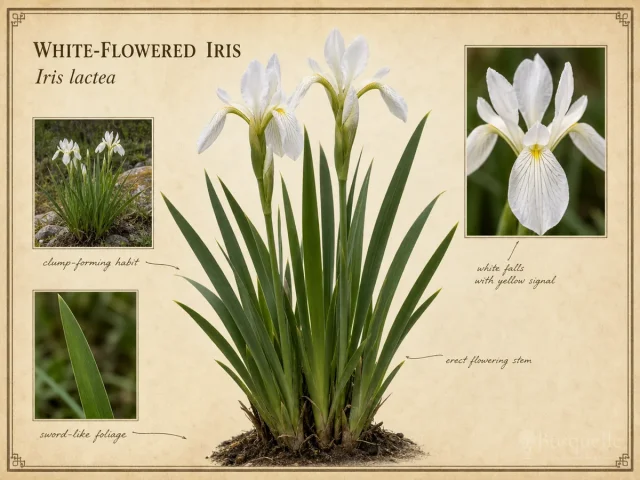 White-flowered iris (Iris lactea)