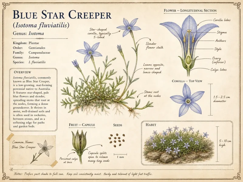 Blue Star Creeper (Isotoma fluviatilis)