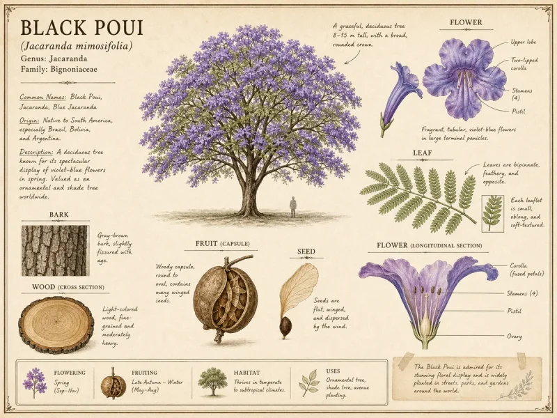 Black Poui (Jacaranda mimosifolia)