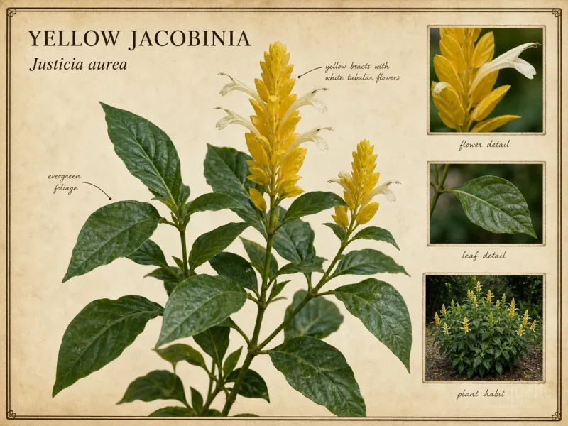 Yellow Jacobinia (Justicia aurea)