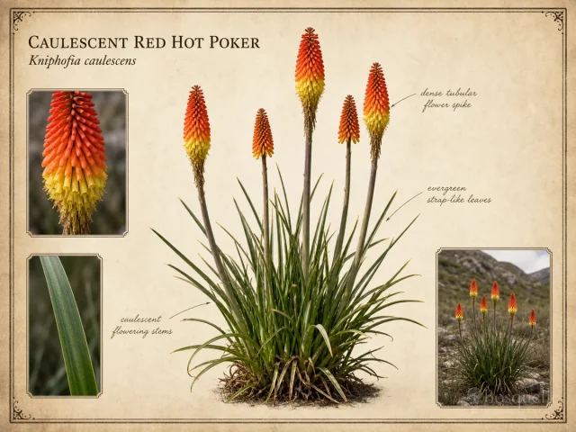 Caulescent Red Hot Poker (Kniphofia caulescens)