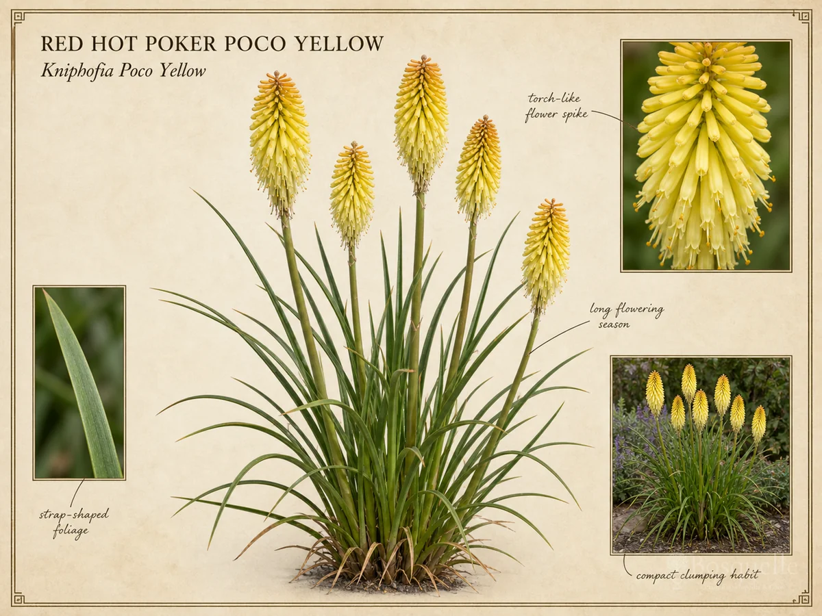 Red Hot Poker Poco Yellow (Kniphofia Poco Yellow)