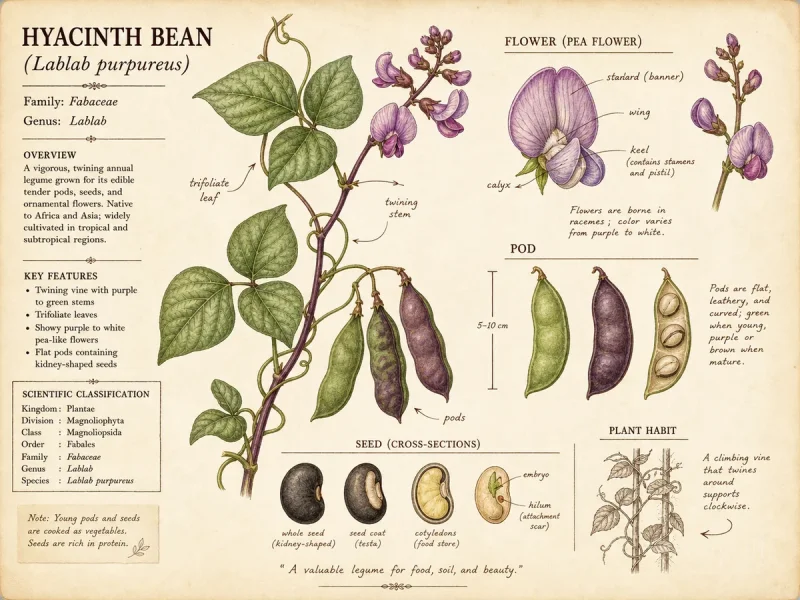 Hyacinth Bean (Lablab purpureus)