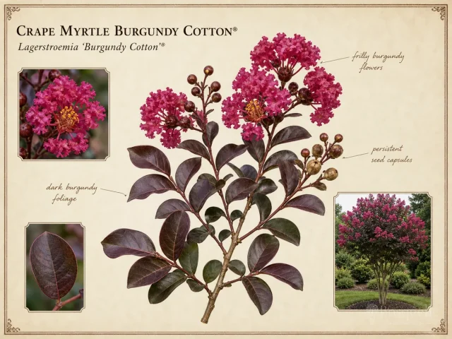 Crape Myrtle Burgundy Cotton® (Lagerstroemia Burgundy Cotton®)