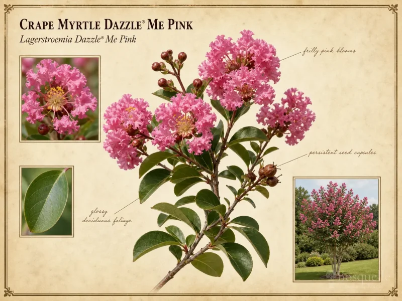 Crape Myrtle Dazzle® Me Pink (Lagerstroemia Dazzle® Me Pink)