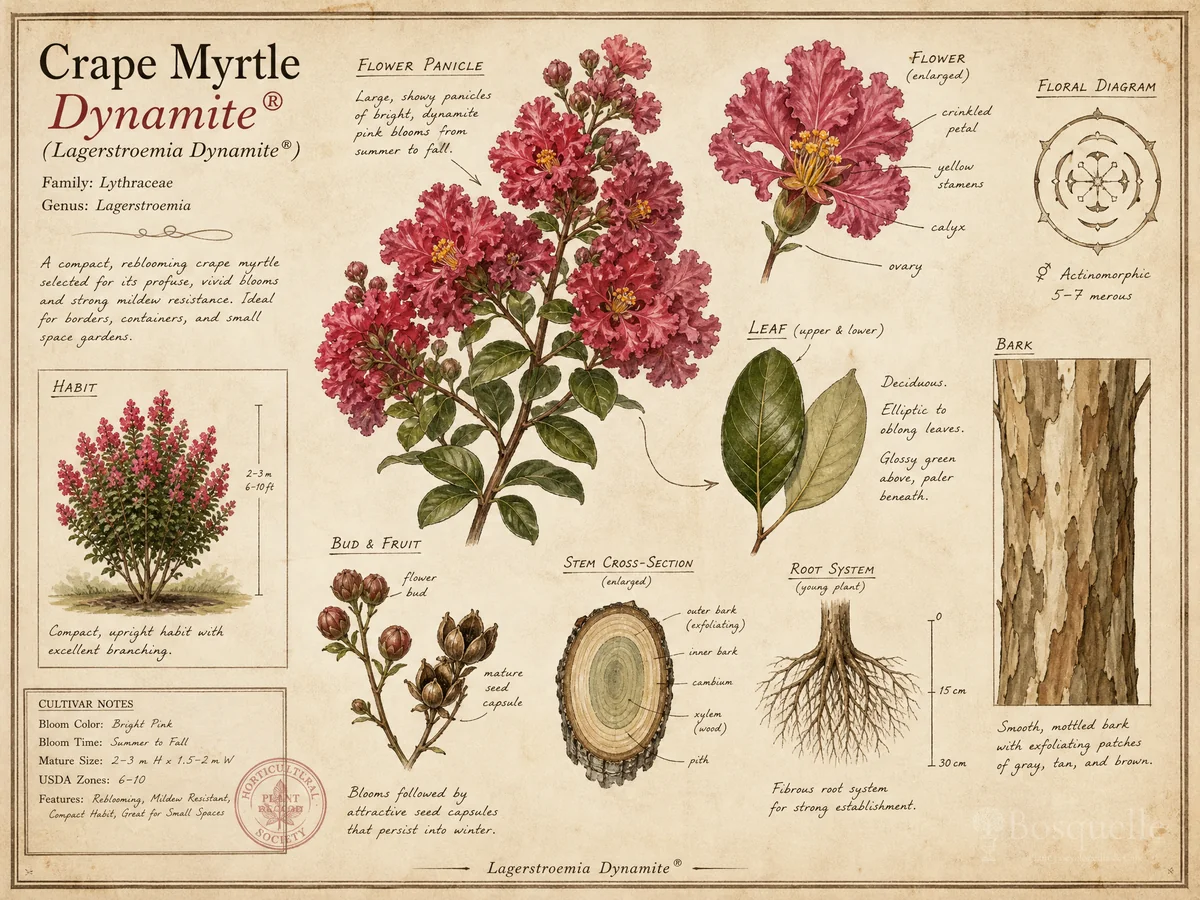 Crape Myrtle Dynamite® — Structure prune, not topping