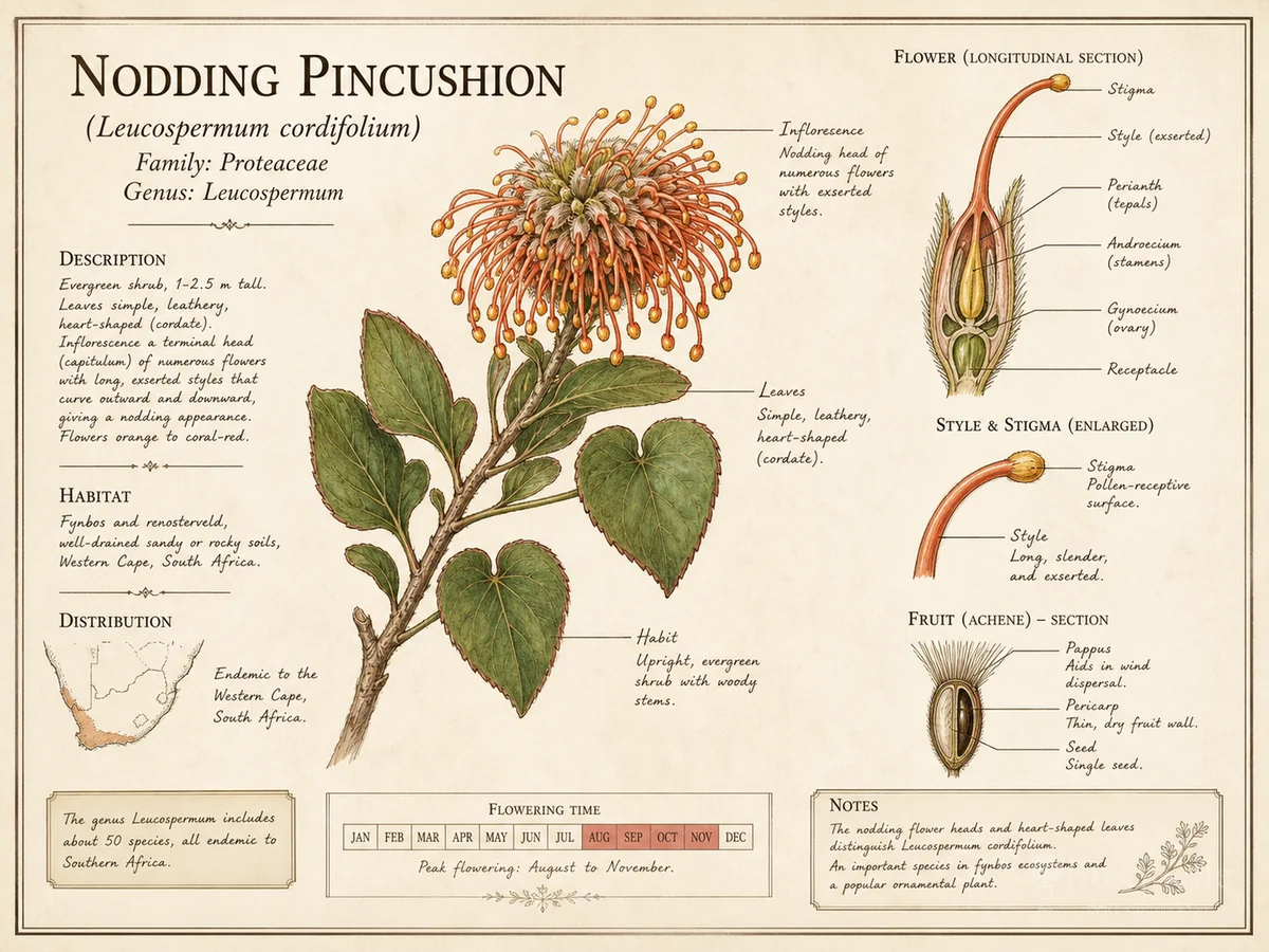Nodding Pincushion (Leucospermum cordifolium)