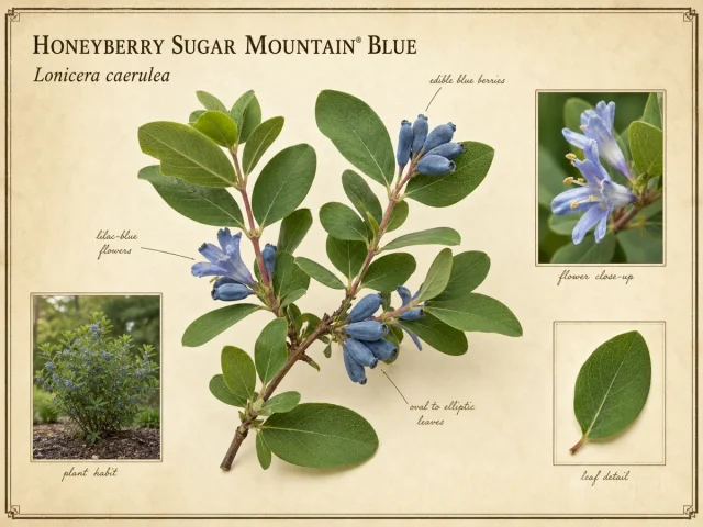 Honeyberry Sugar Mountain® Blue (Lonicera caerulea Sugar Mountain® Blue)
