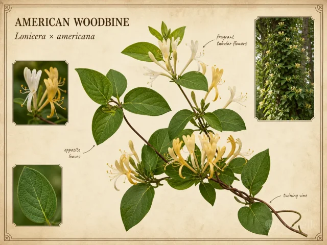 American Woodbine (Lonicera × americana)