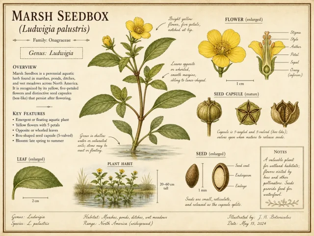 Marsh Seedbox (Ludwigia palustris)