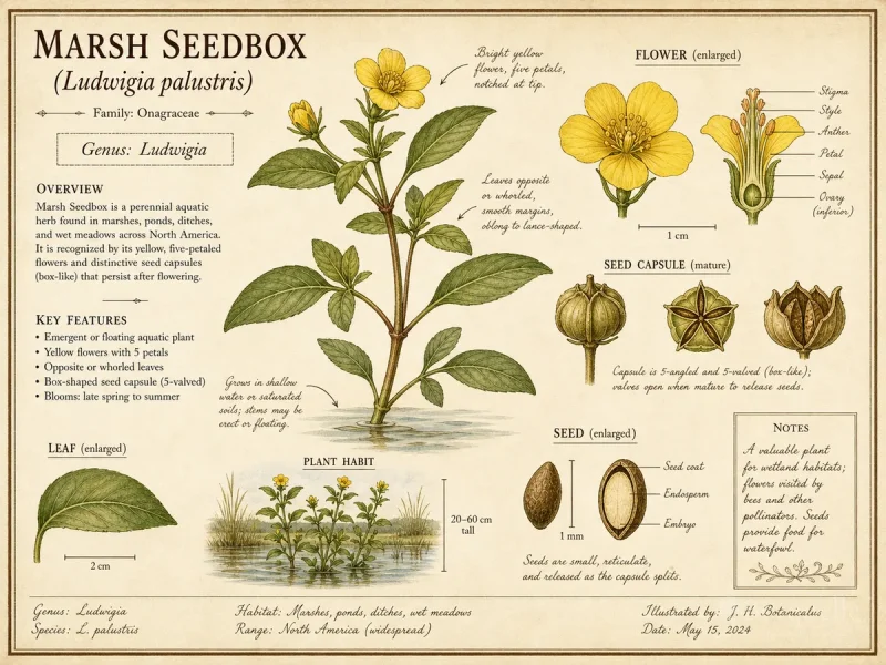 Marsh Seedbox (Ludwigia palustris)