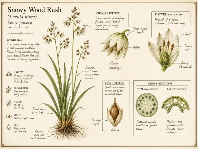 Snowy Wood Rush (Luzula nivea)
