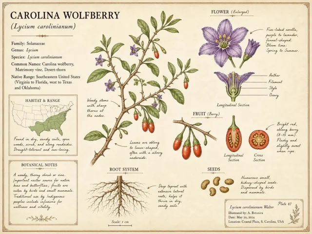 Carolina Wolfberry (Lycium carolinianum)
