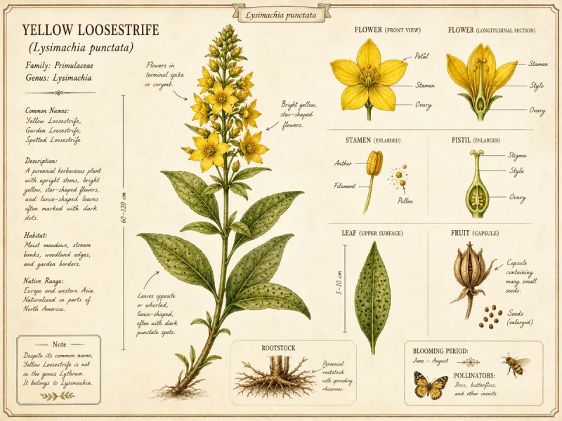 Yellow Loosestrife (Lysimachia punctata)