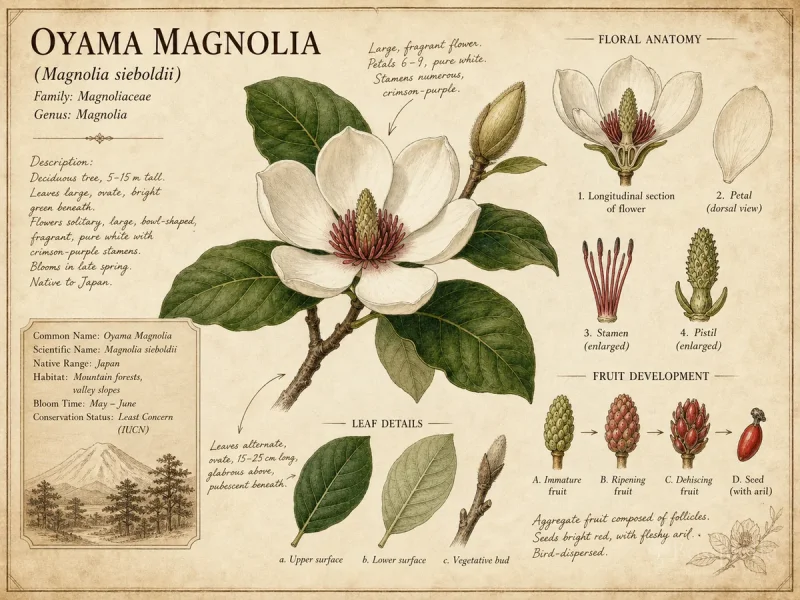 Oyama Magnolia (Magnolia sieboldii)