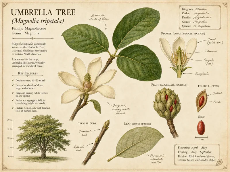 Umbrella Tree (Magnolia tripetala)