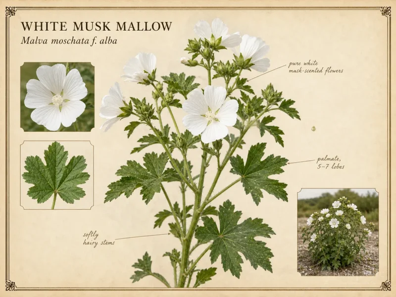 White Musk Mallow (Malva moschata f. alba)