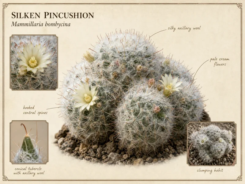 Silken Pincushion (Mammillaria bombycina)
