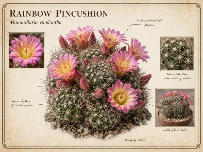 Rainbow Pincushion (Mammillaria rhodantha)