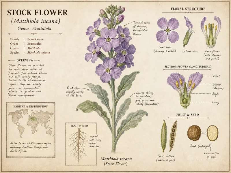 Stock Flower (Matthiola incana)