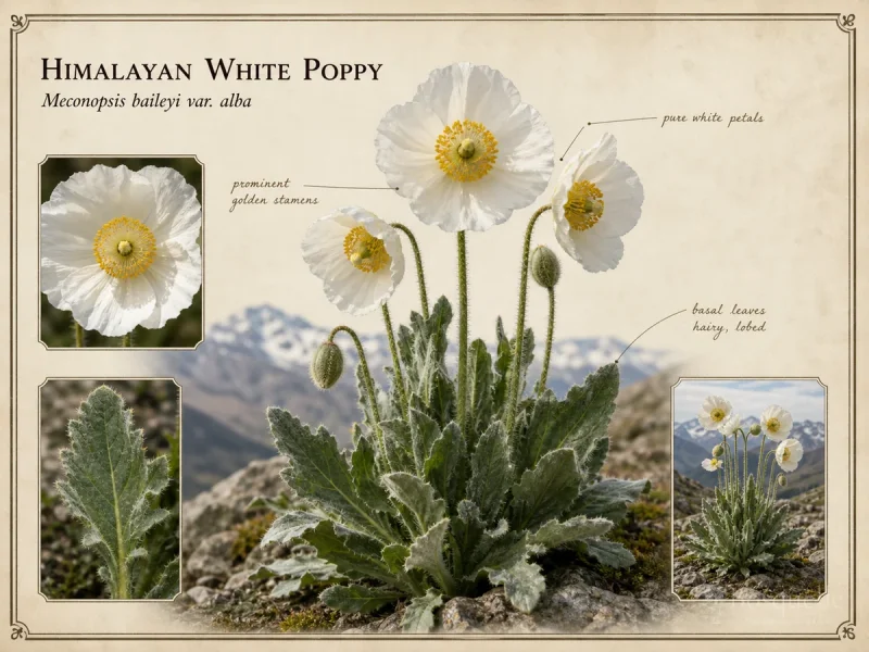 Himalayan White Poppy (Meconopsis baileyi var. alba)