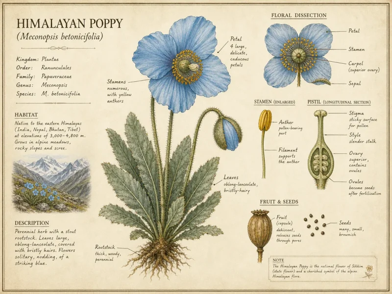 Himalayan Poppy (Meconopsis betonicifolia)