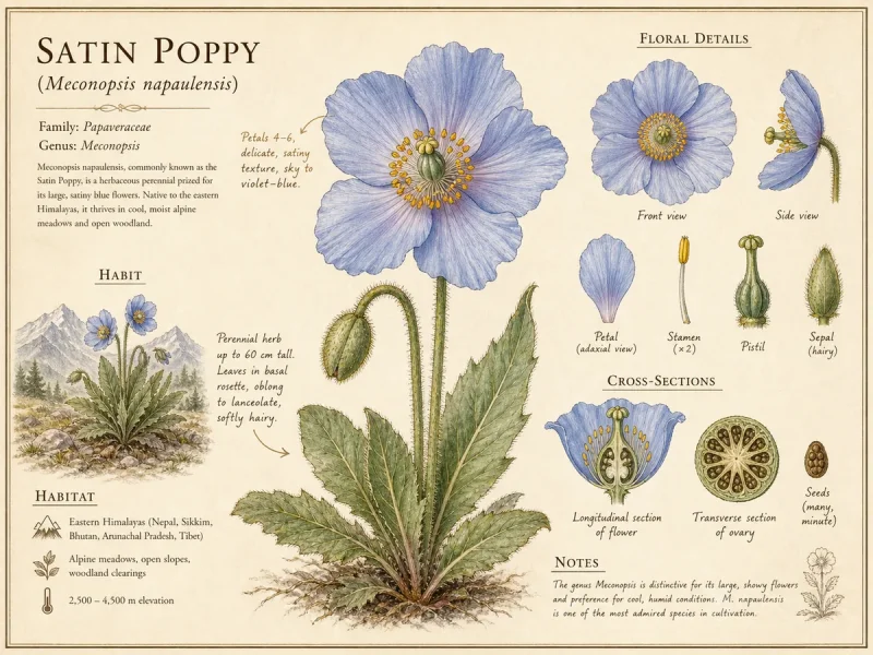 Satin Poppy (Meconopsis napaulensis)