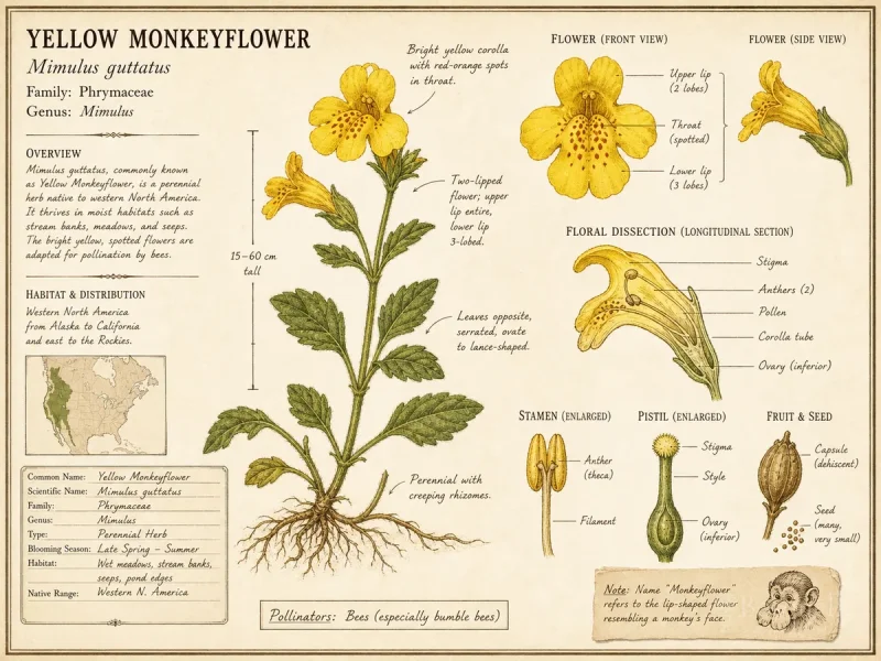 Yellow Monkeyflower (Mimulus guttatus)