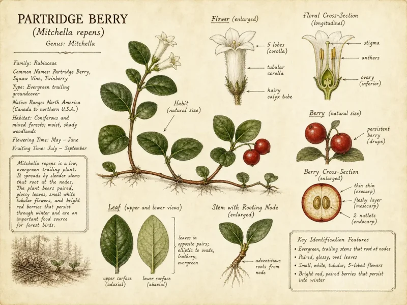 Partridge Berry (Mitchella repens)
