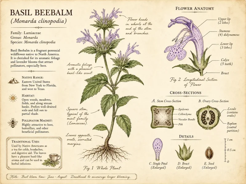 Basil Beebalm (Monarda clinopodia)