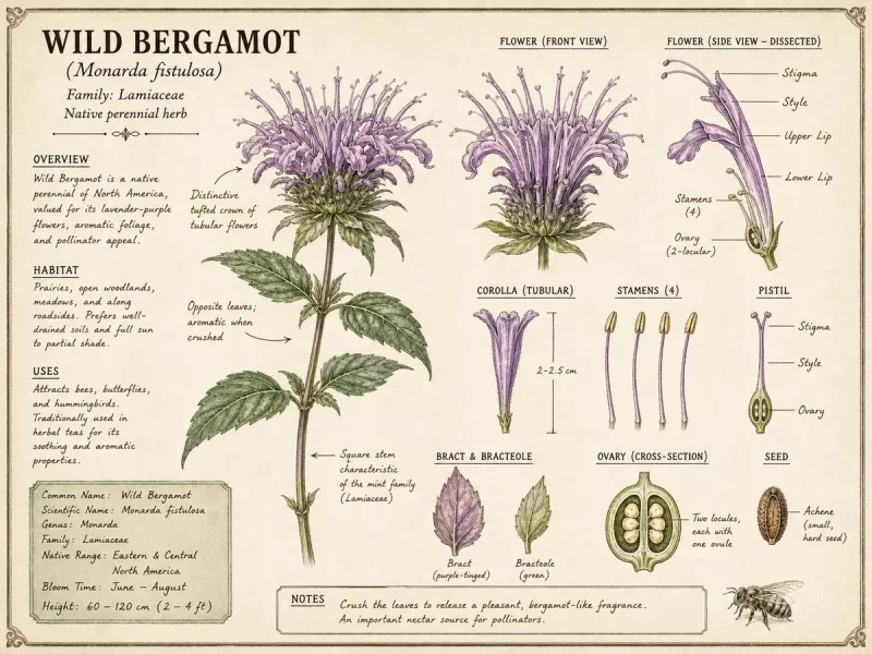 Wild Bergamot (Monarda fistulosa)