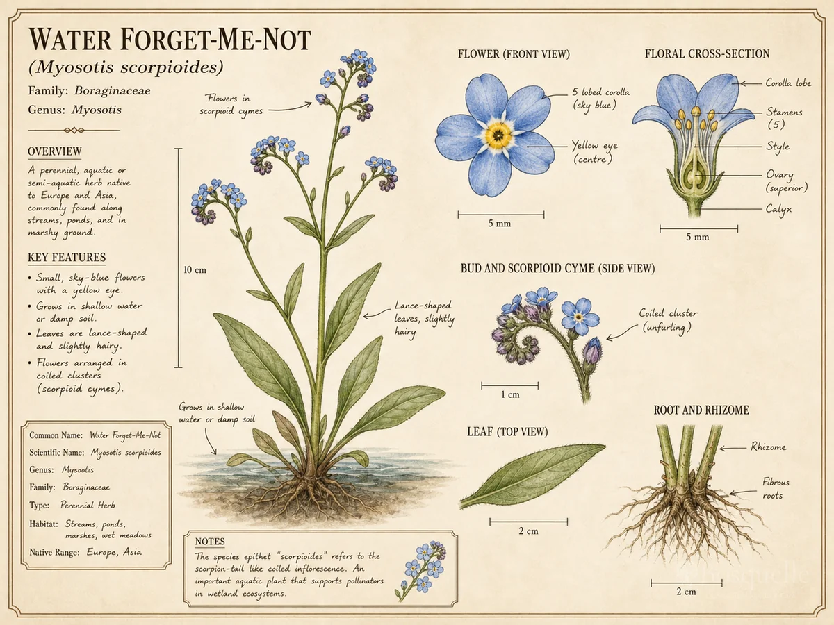 Water Forget-Me-Not botanical diagram