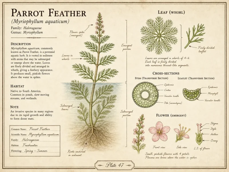 Parrot Feather (Myriophyllum aquaticum)