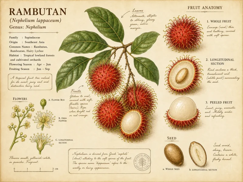 Rambutan — Sow a fresh seed as soon as you take it from the…