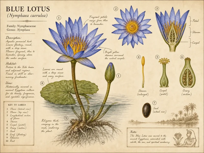 Blue Lotus (Nymphaea caerulea)