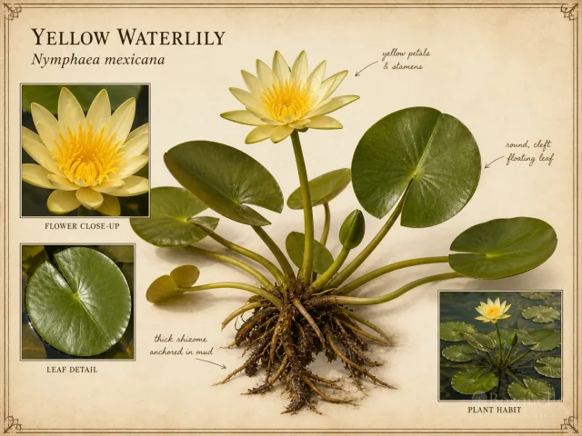 Yellow Waterlily (Nymphaea mexicana)
