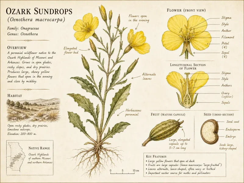 Ozark Sundrops (Oenothera macrocarpa)